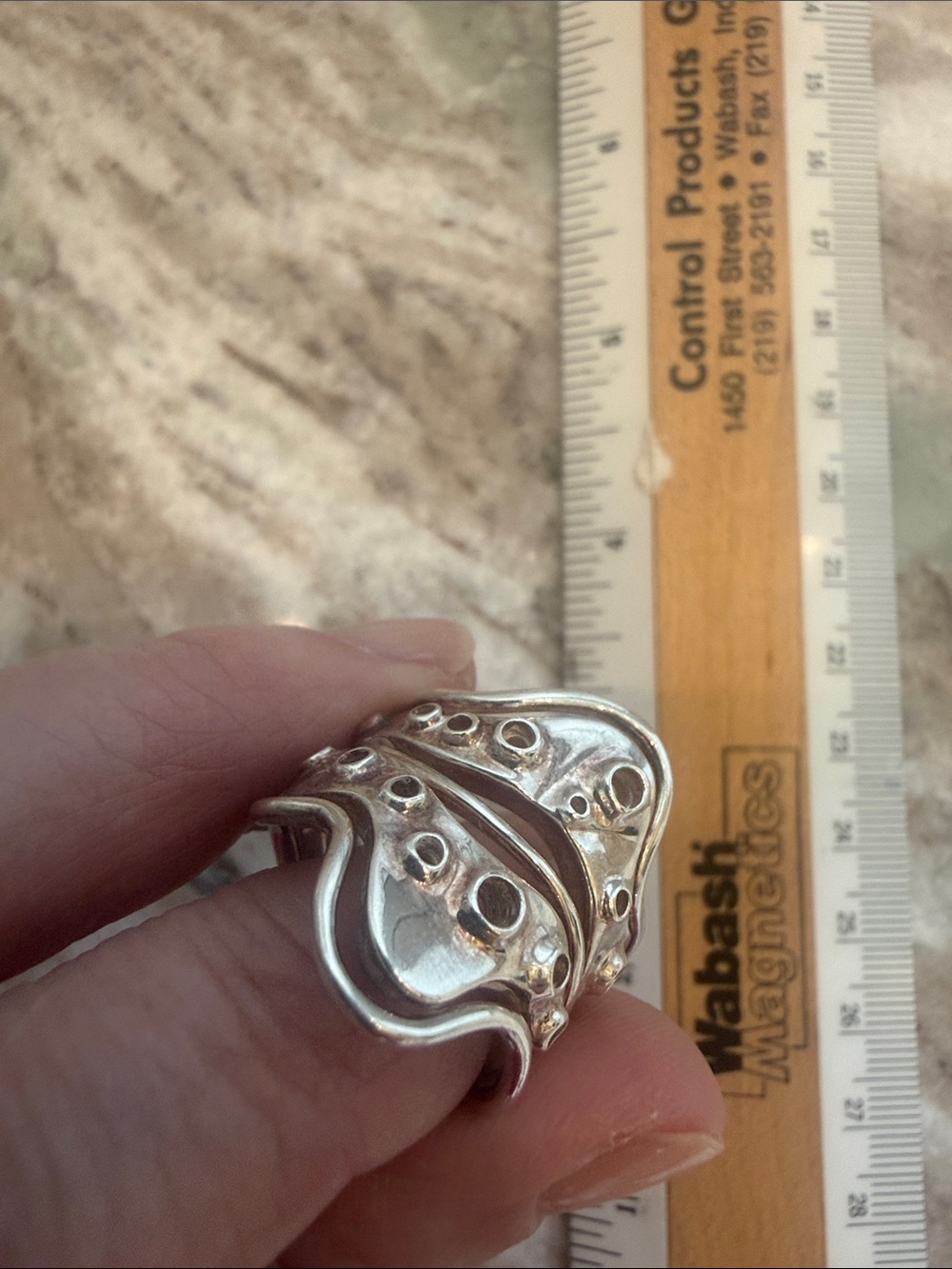Robert Lee Morris Sculptural Stacked Ring - Silver | Size 6 - Picture 9 of 12